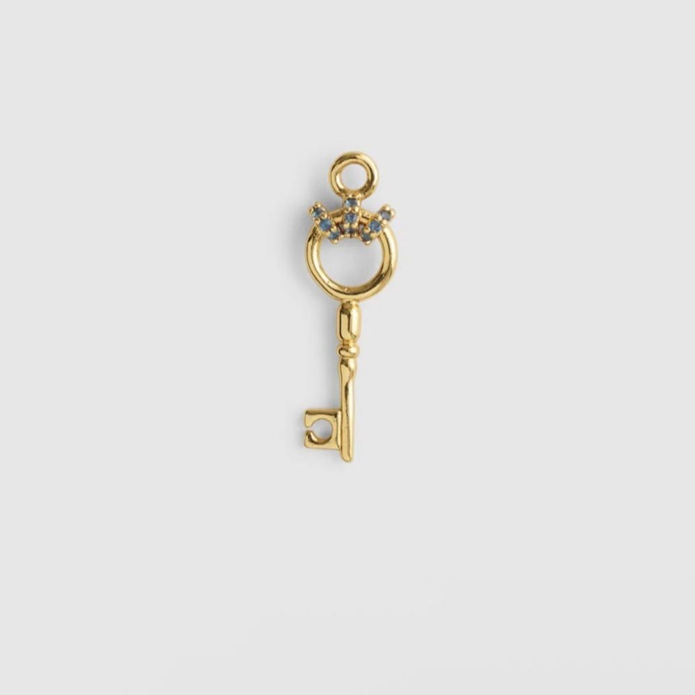 Madewell Skeleton Key Antique Gold Plated Brass Jewelry Charm One Size NWT